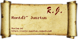 Rontó Jusztus névjegykártya